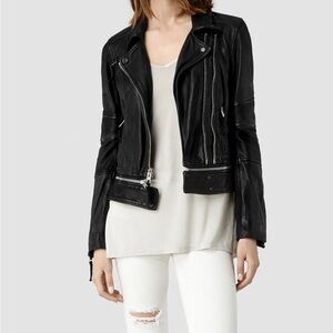 AllSaints Women’s Assembly Biker Leather Jacket